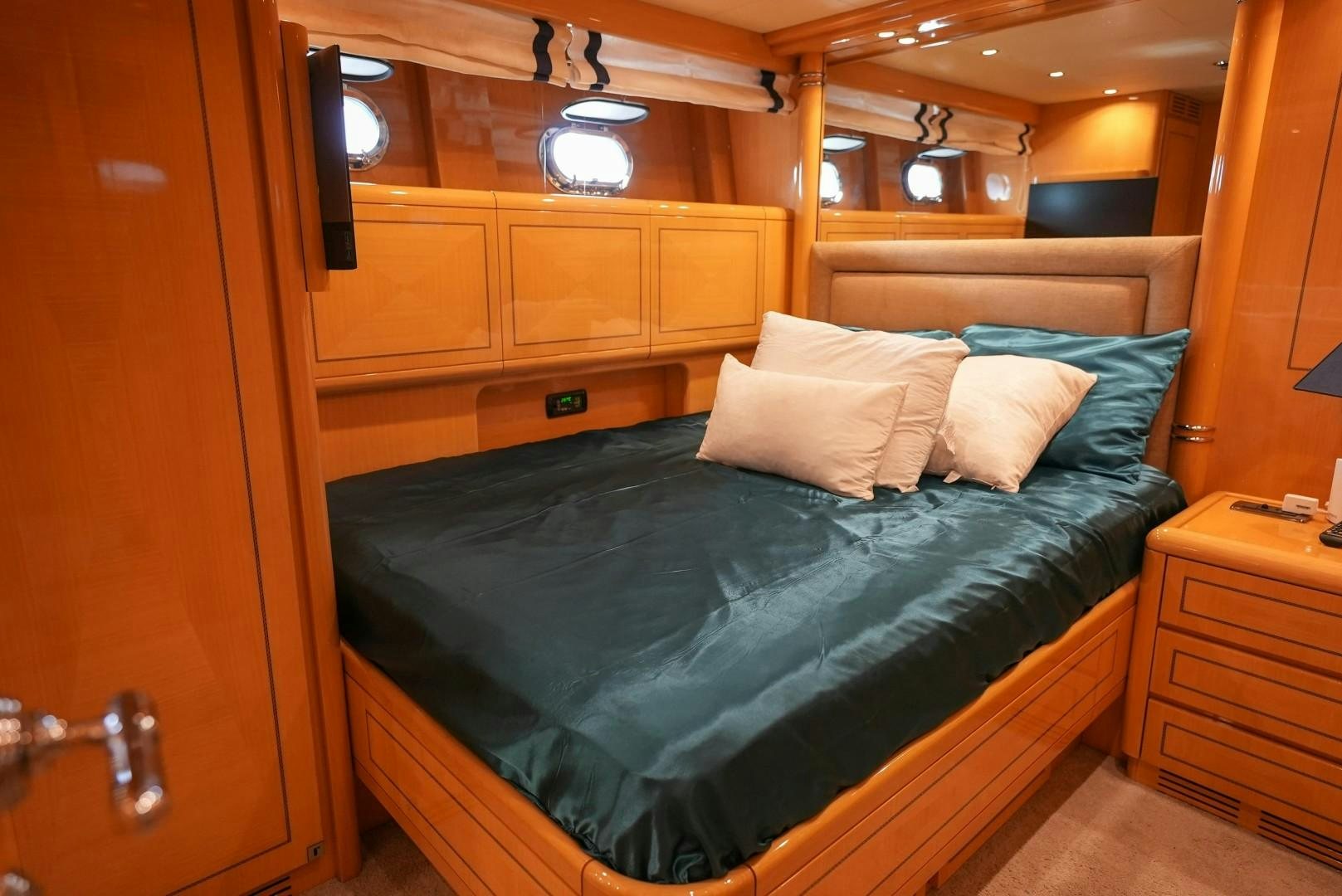 a bed in a cabin aboard QUERENCIA Yacht for Sale