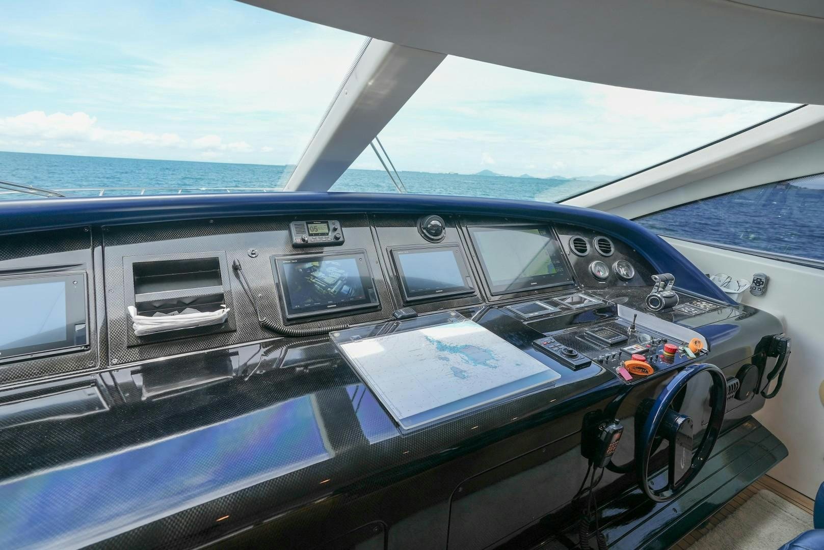 the inside of a car aboard QUERENCIA Yacht for Sale