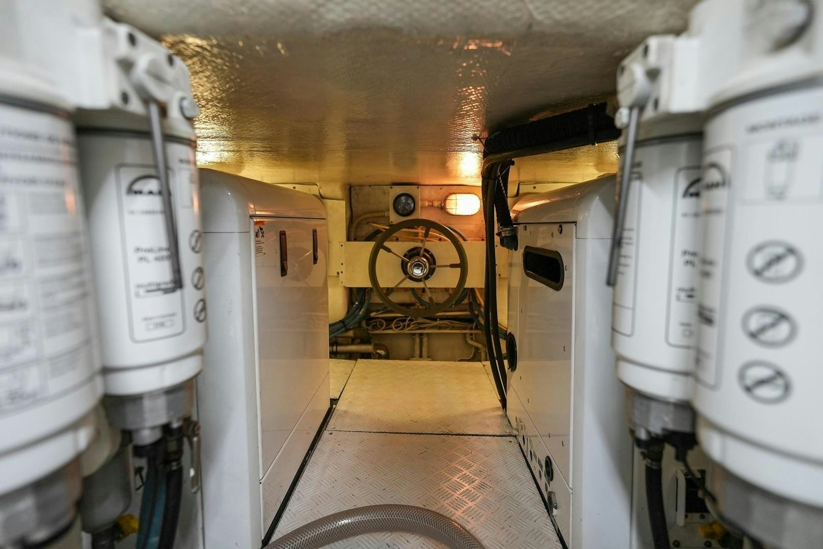 a room with white machines aboard QUERENCIA Yacht for Sale