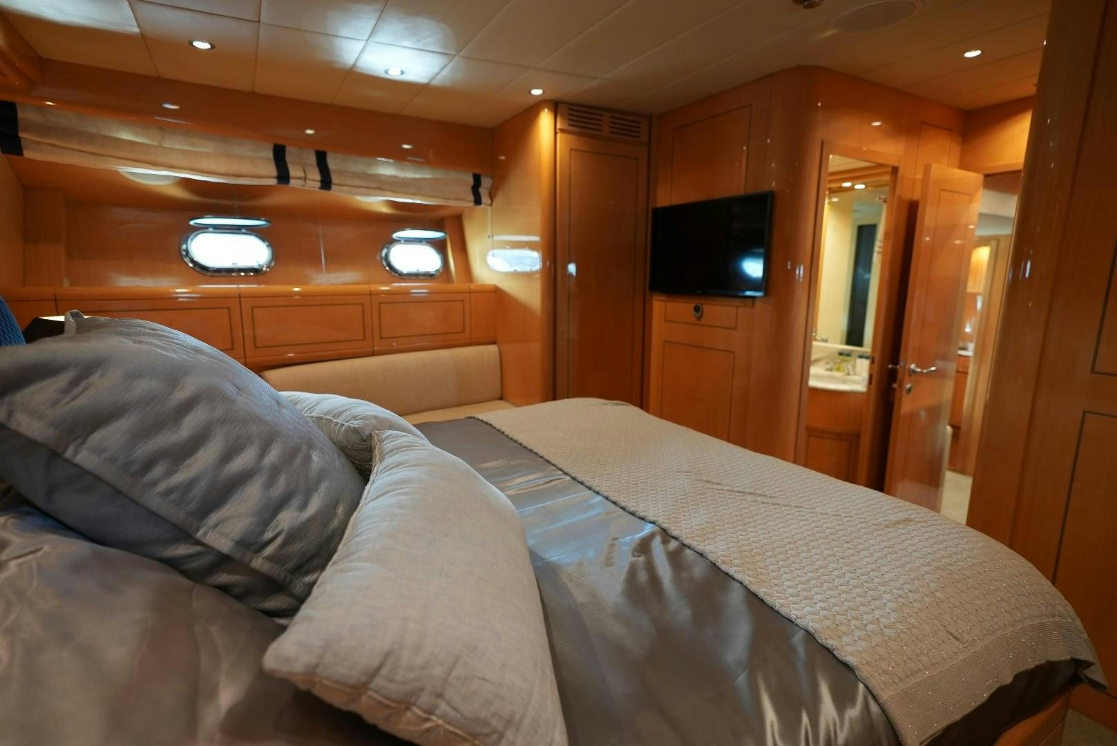 a bed in a cabin aboard QUERENCIA Yacht for Sale
