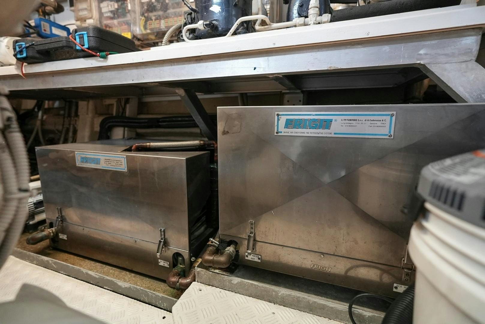 a machine with a piece of wood aboard QUERENCIA Yacht for Sale