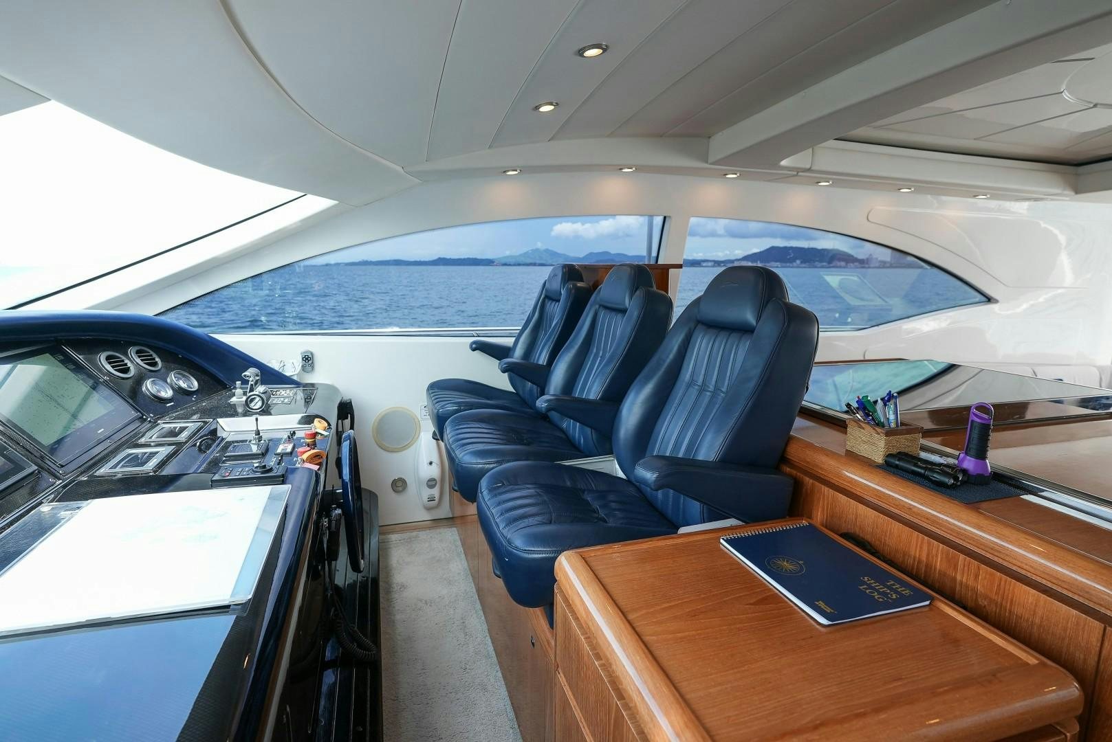 inside of a car aboard QUERENCIA Yacht for Sale