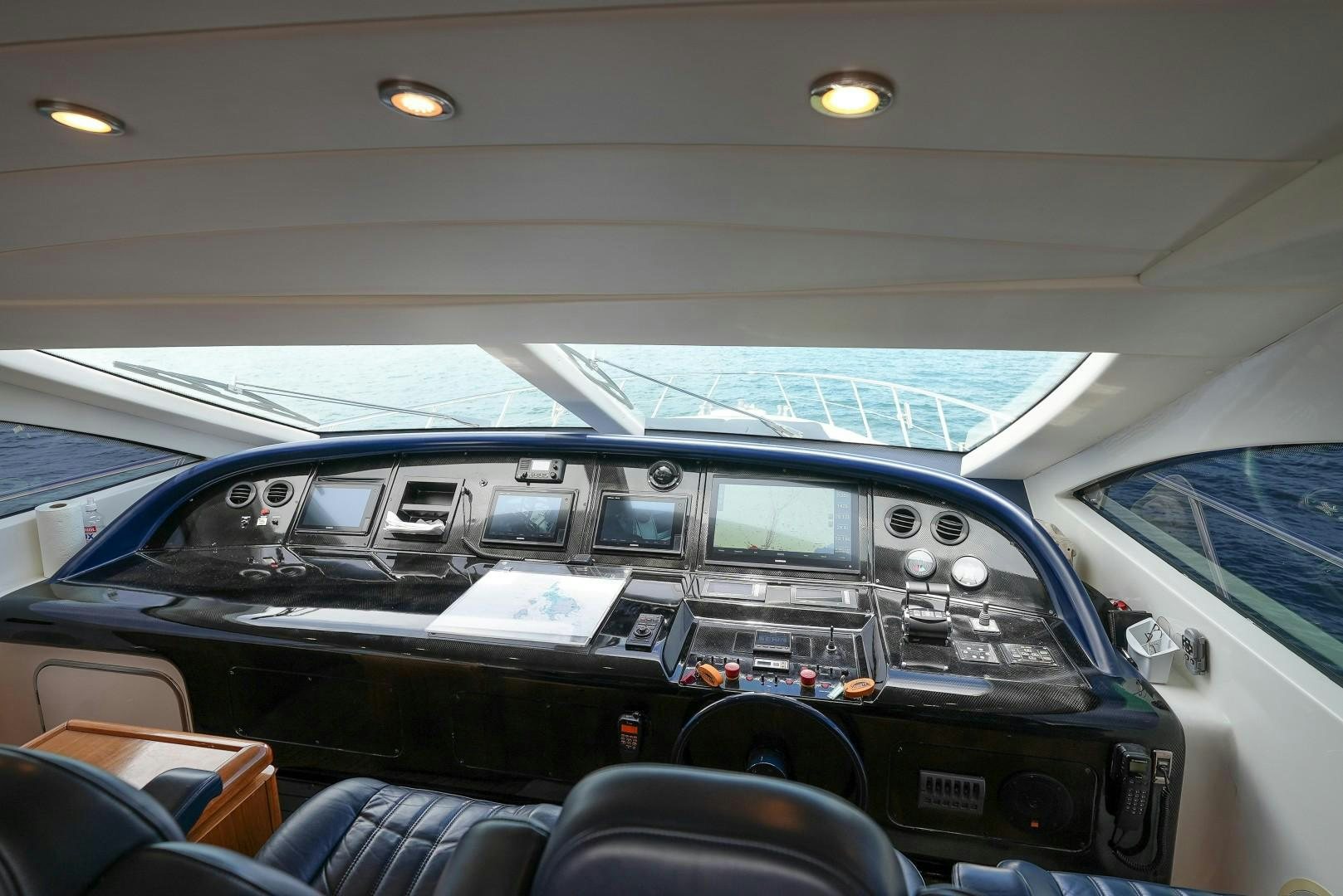 inside of a car aboard QUERENCIA Yacht for Sale