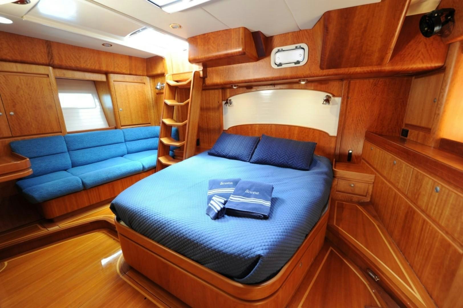 a bed in a cabin aboard SIRONA Yacht for Sale