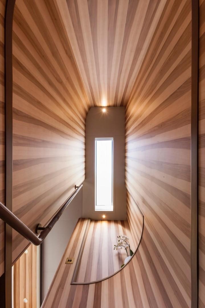 a wooden house with a wood floor aboard ACALA Yacht for Sale