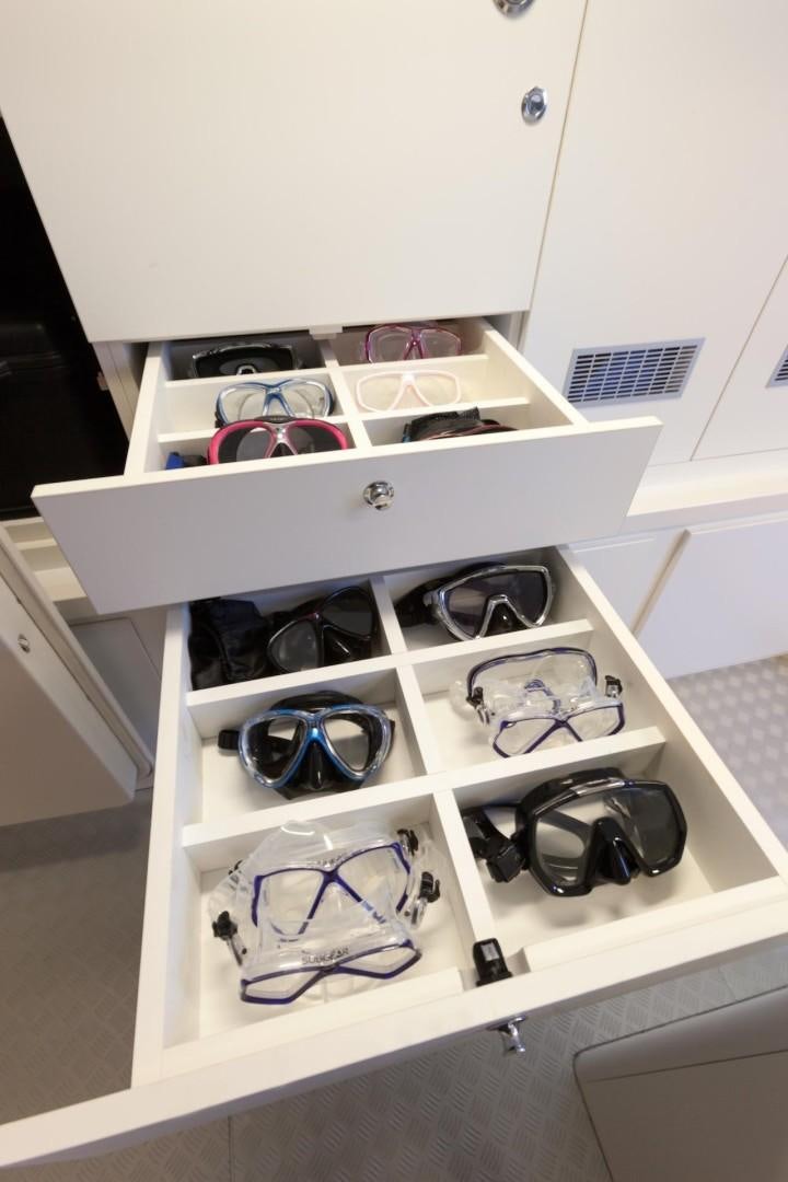 a white kitchen sink aboard ACALA Yacht for Sale