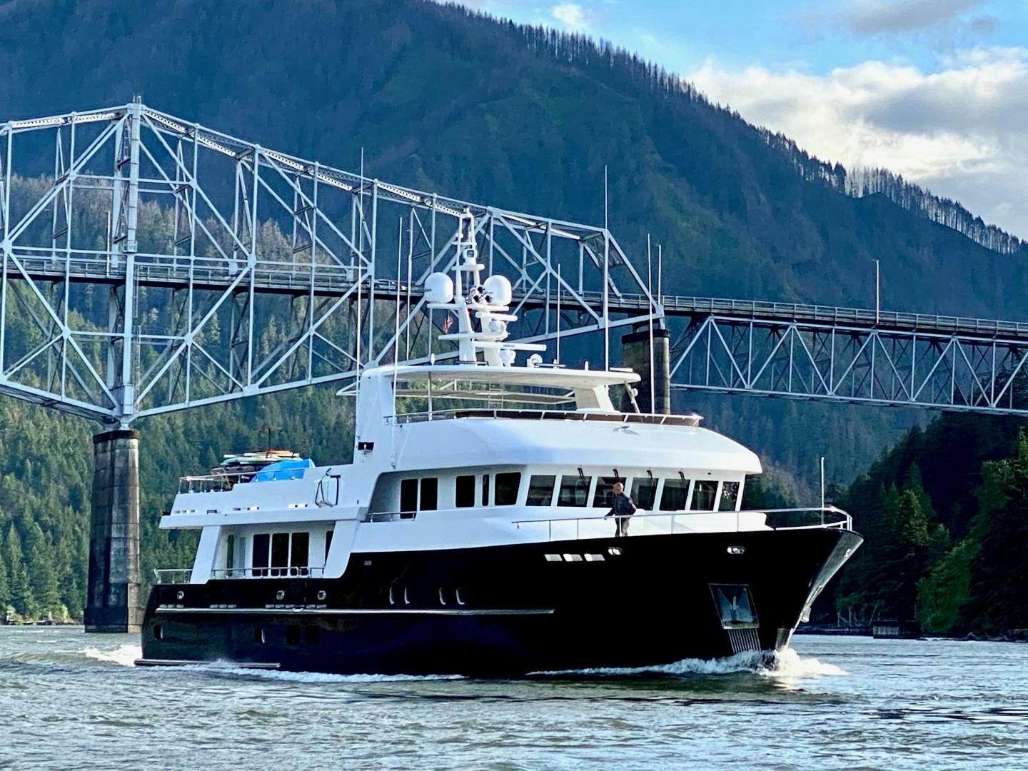 a boat in the water aboard SAMSARA Yacht for Sale