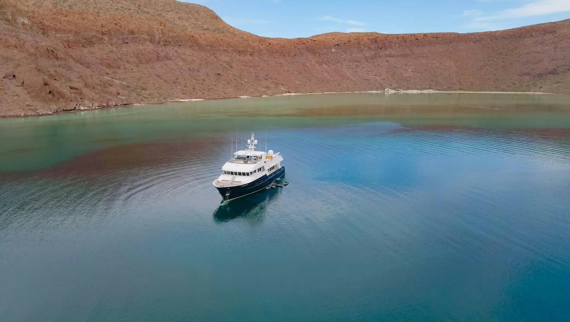 a boat in the water aboard SAMSARA Yacht for Sale