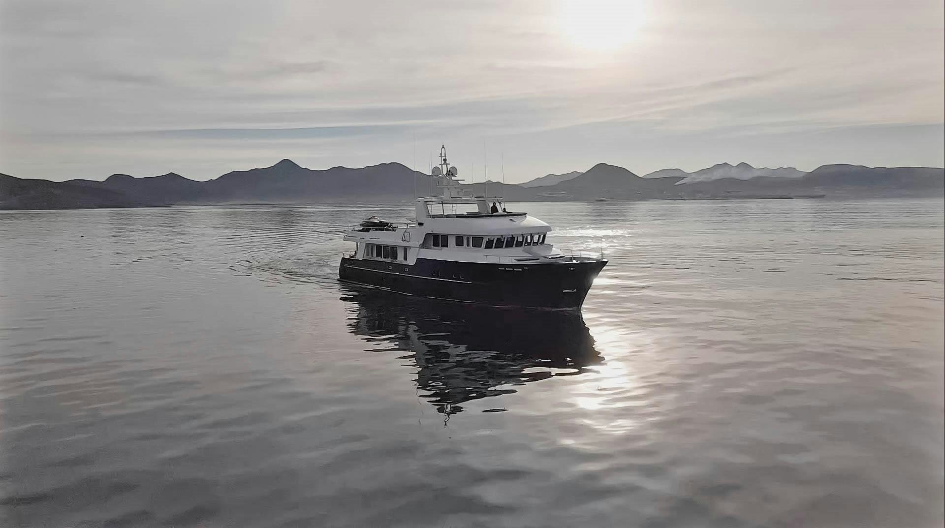 a boat in the water aboard SAMSARA Yacht for Sale