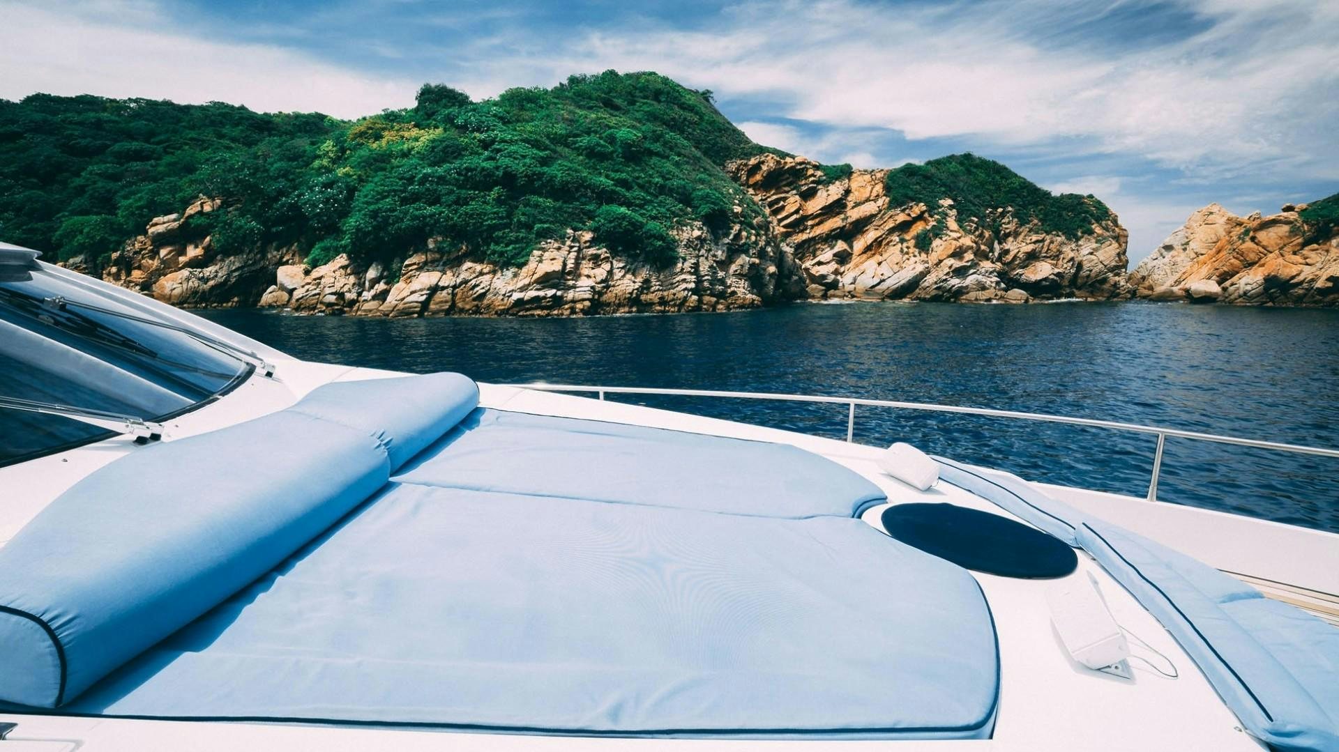 a boat on the water aboard LUCKY Yacht for Sale