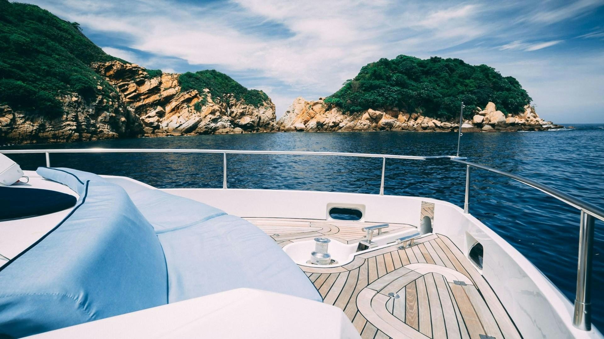 a boat on the water aboard LUCKY Yacht for Sale