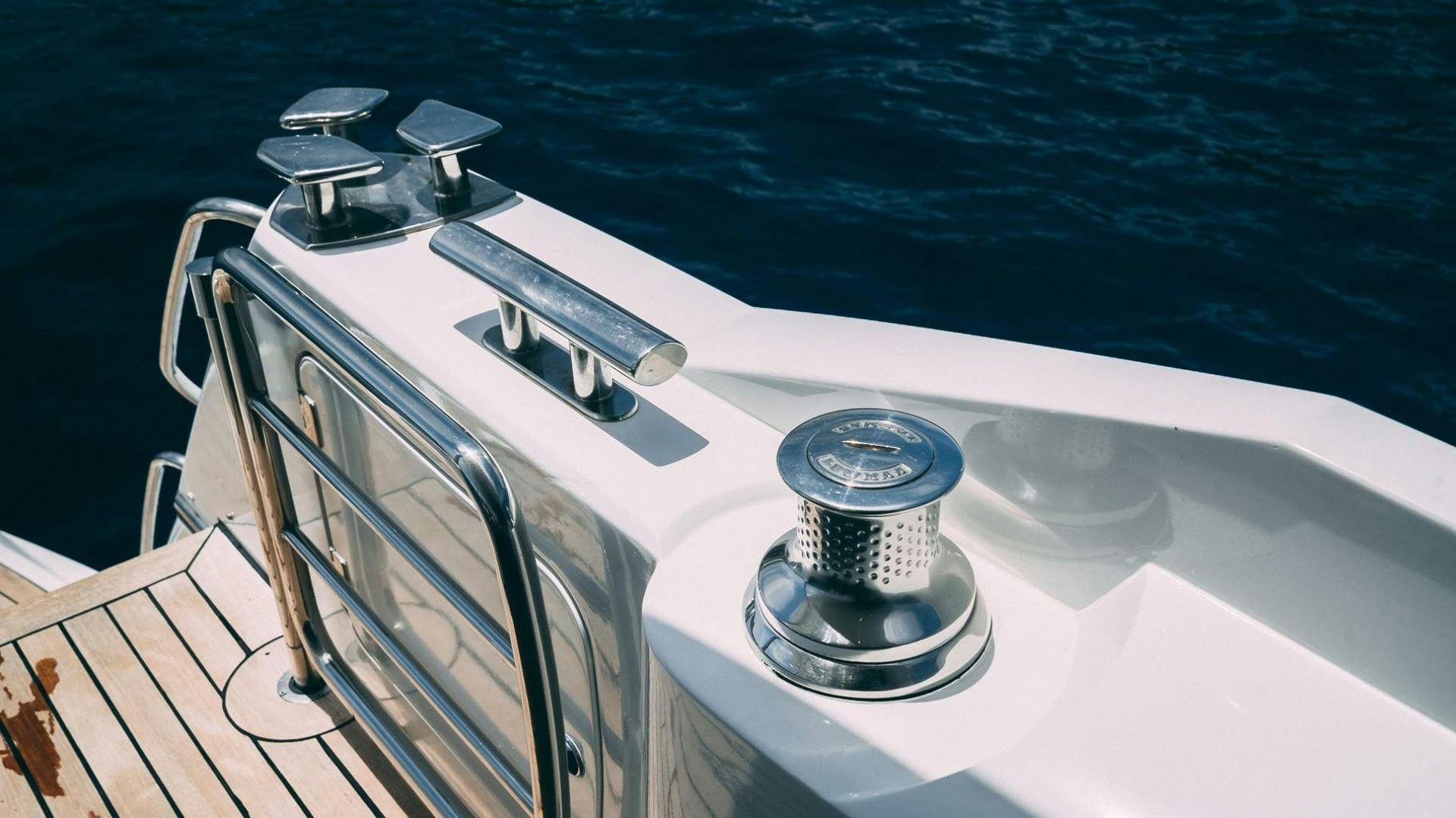 a boat with a metal frame aboard LUCKY Yacht for Sale