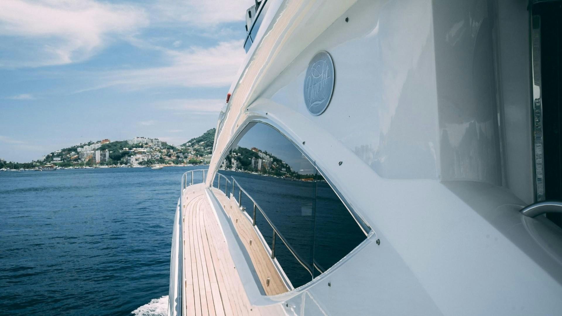 a boat on the water aboard LUCKY Yacht for Sale