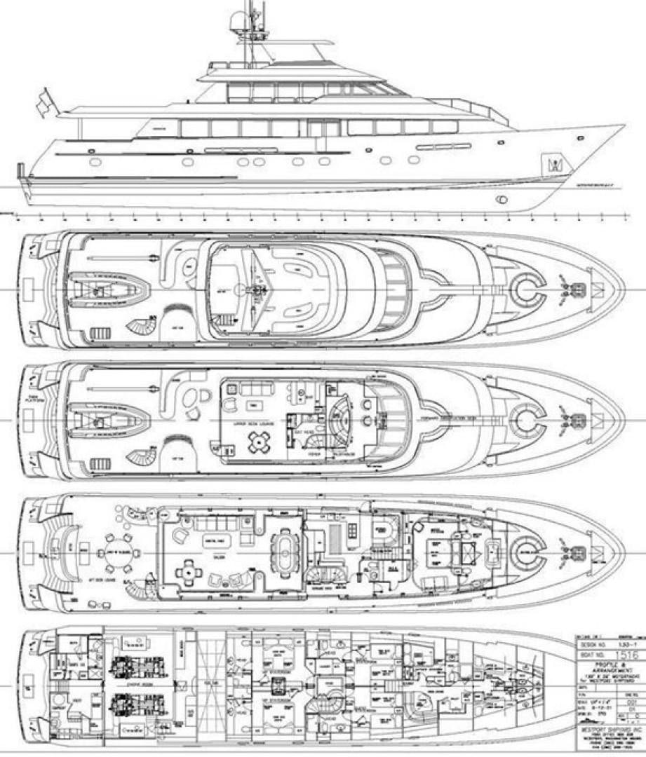 diagram, engineering drawing aboard REBELLIOUS Yacht for Sale