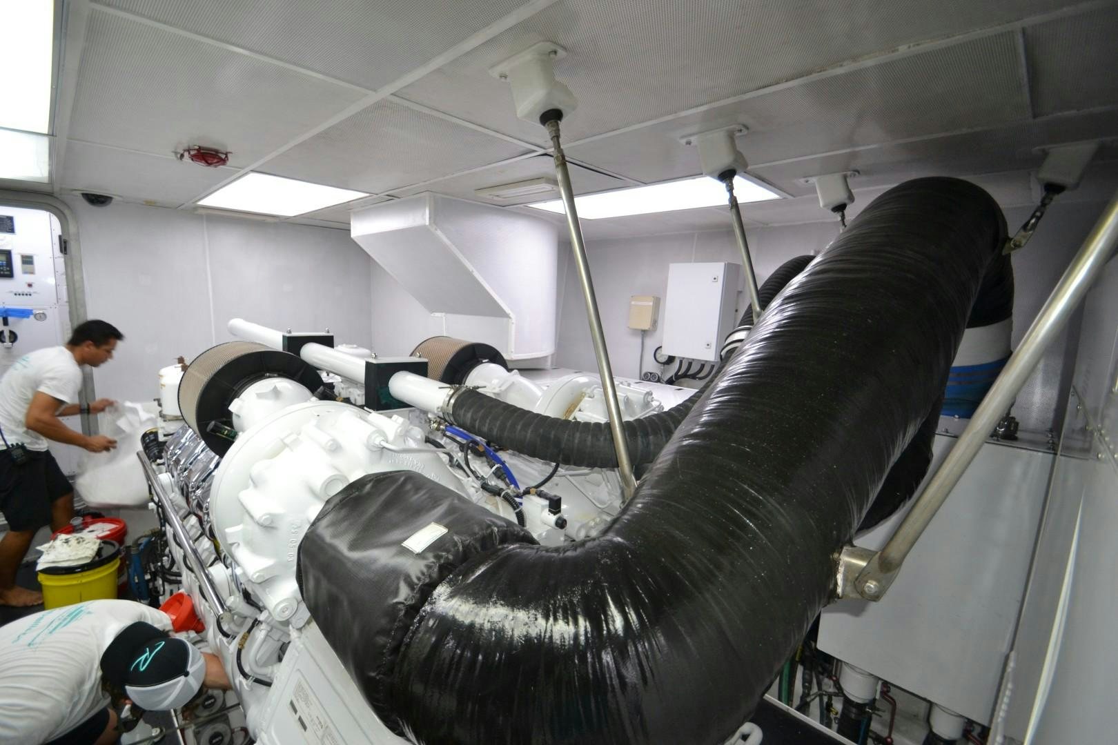 a large metal object with a long tube attached to it aboard REBELLIOUS Yacht for Sale