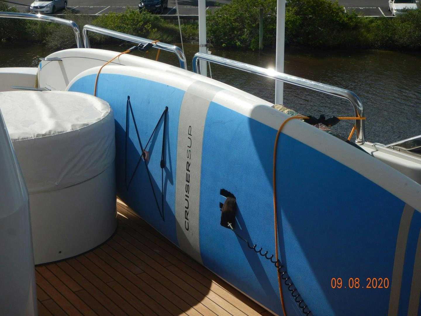 a boat with a white cover aboard REBELLIOUS Yacht for Sale