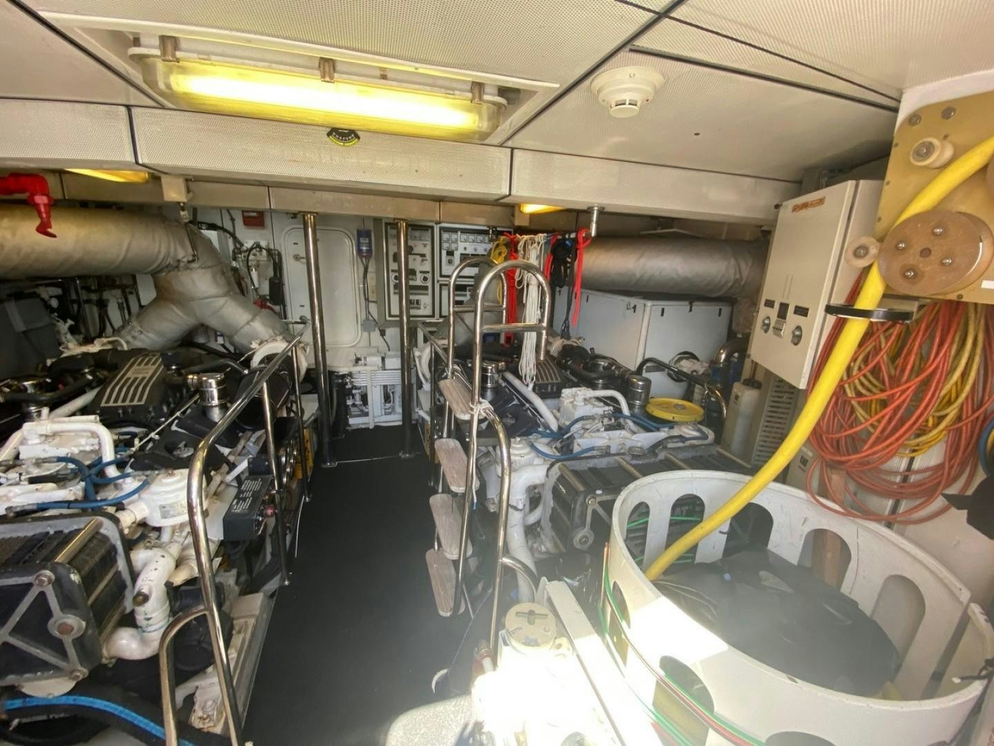 a room with machinery aboard EQUINOX X Yacht for Sale