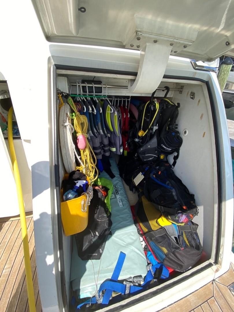 a closet full of clothes aboard EQUINOX X Yacht for Sale