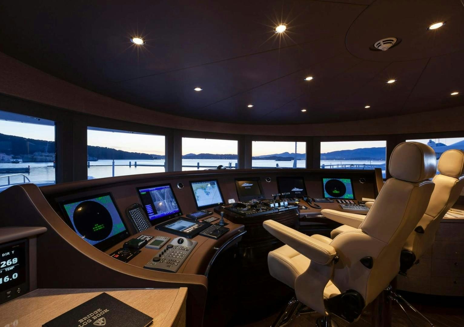 inside of a vehicle with computers aboard ASYA Yacht for Sale