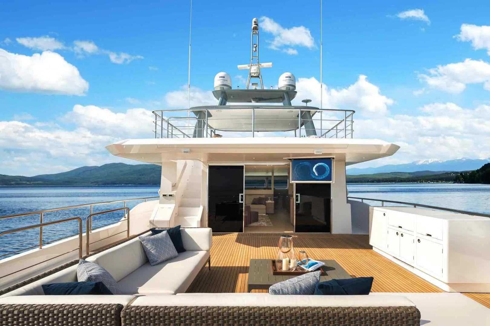 a boat on a water body aboard FD110 006 Yacht for Sale