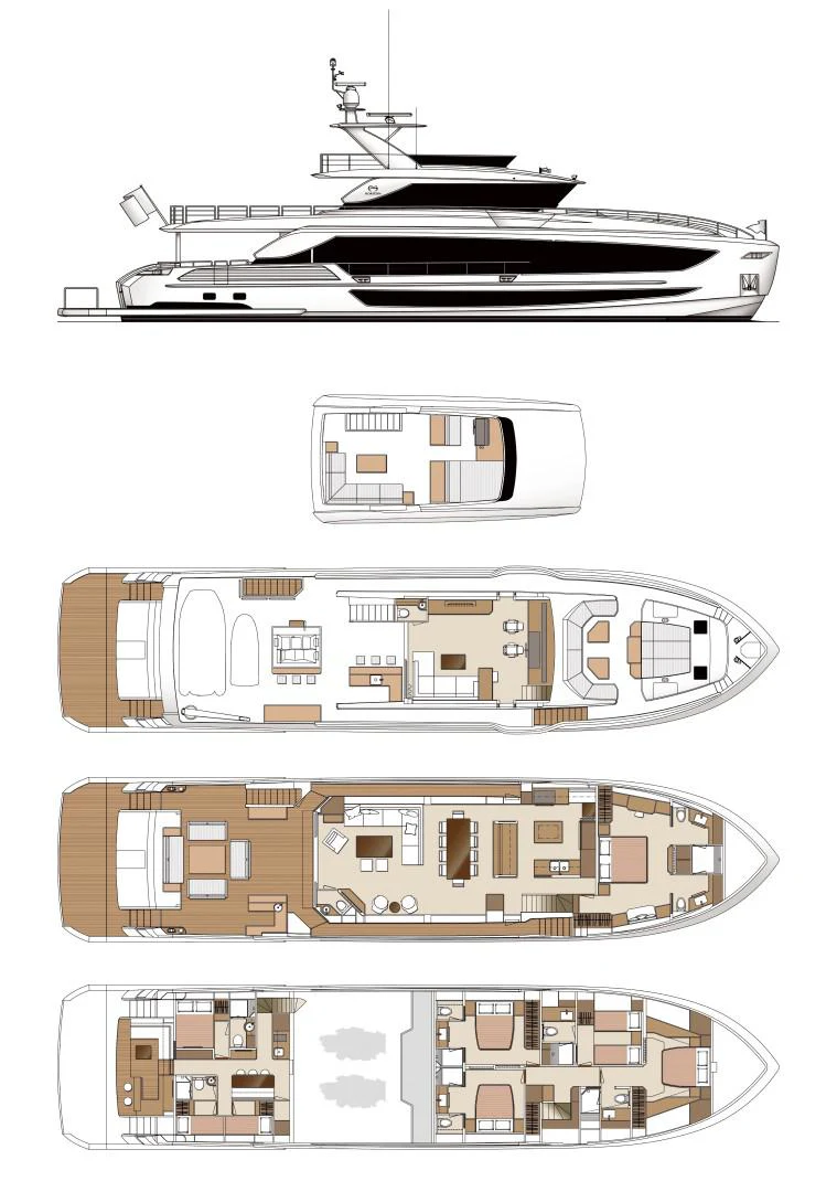 diagram aboard FD100 906 Yacht for Sale