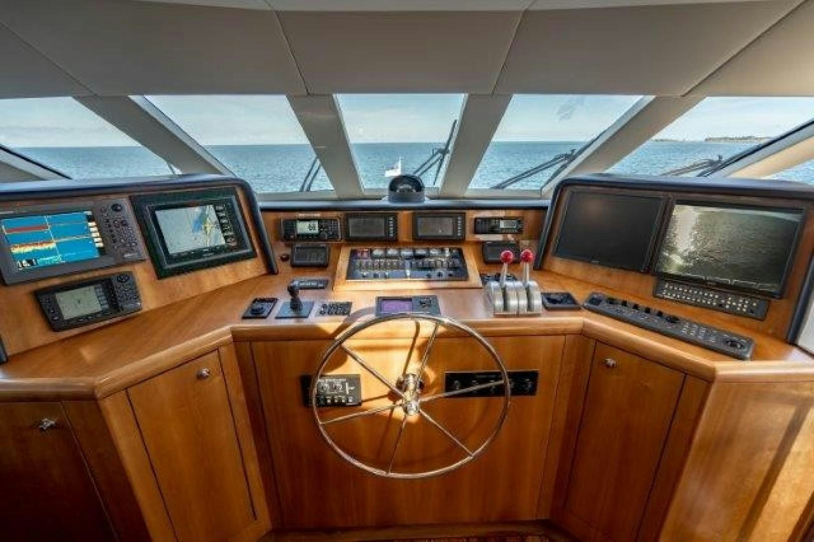 a control panel in a control room aboard CENTODUE Yacht for Sale