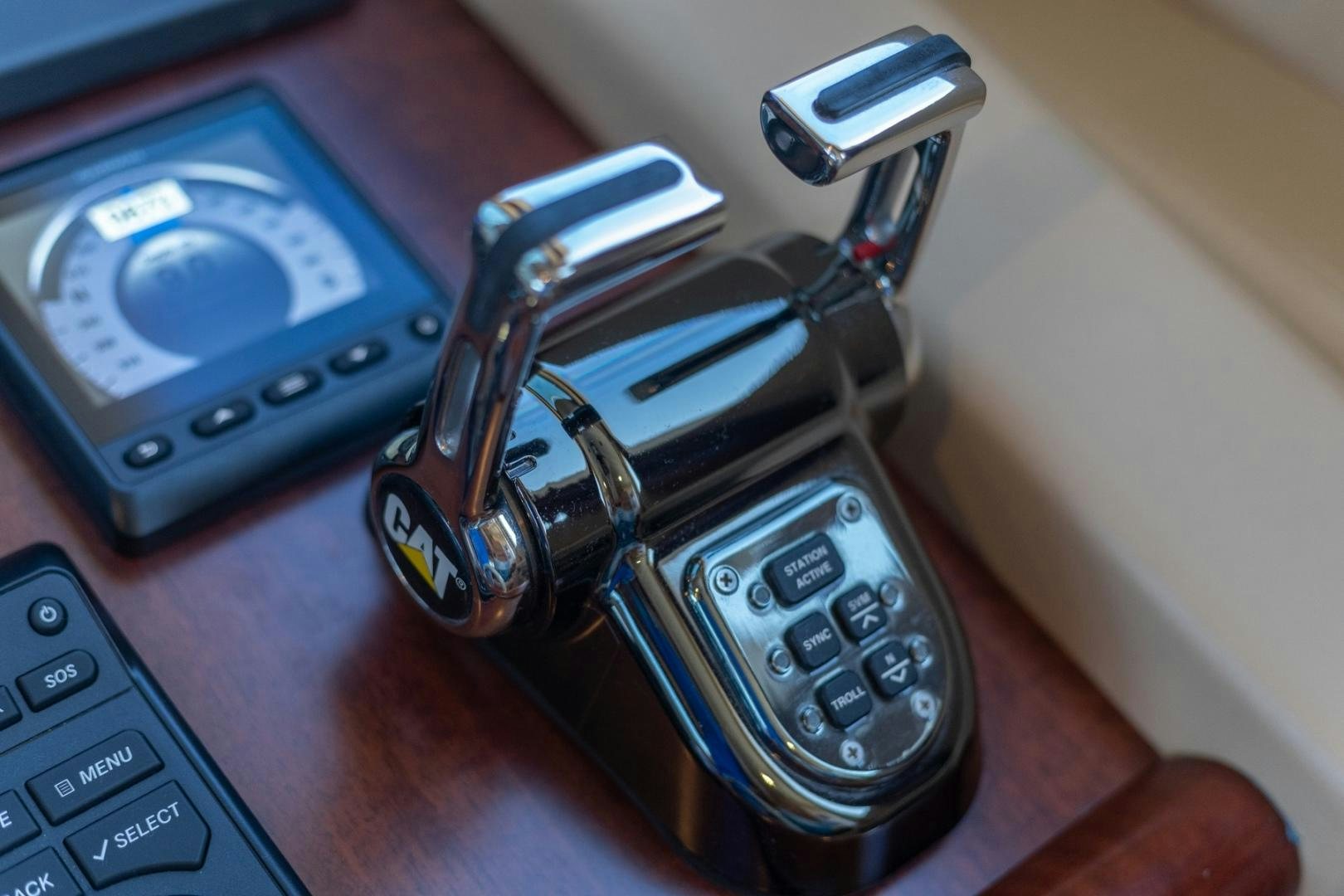 a couple of phones on a table aboard SUMMERWIND Yacht for Sale