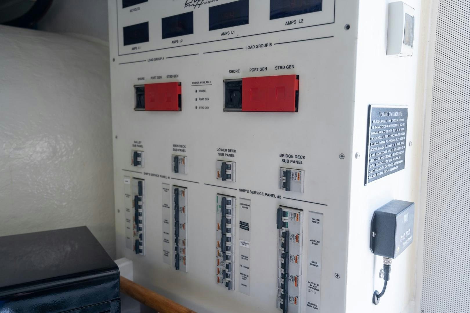 a white board with a red and black display aboard SUMMERWIND Yacht for Sale