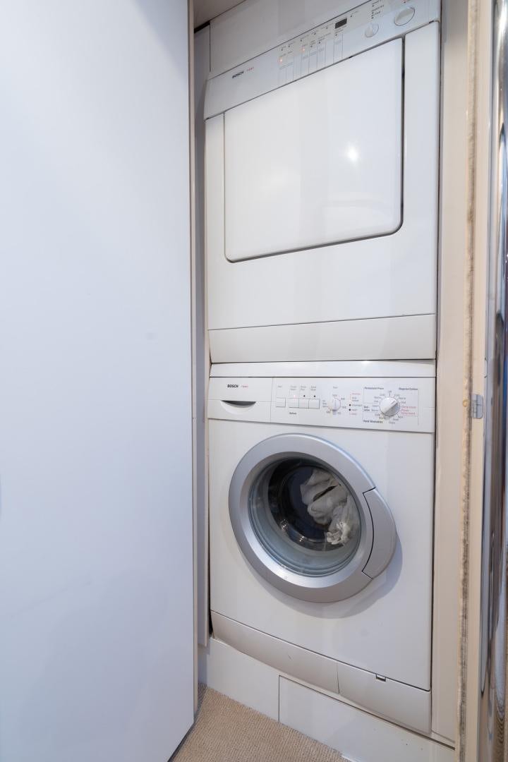 a white washing machine aboard SUMMERWIND Yacht for Sale