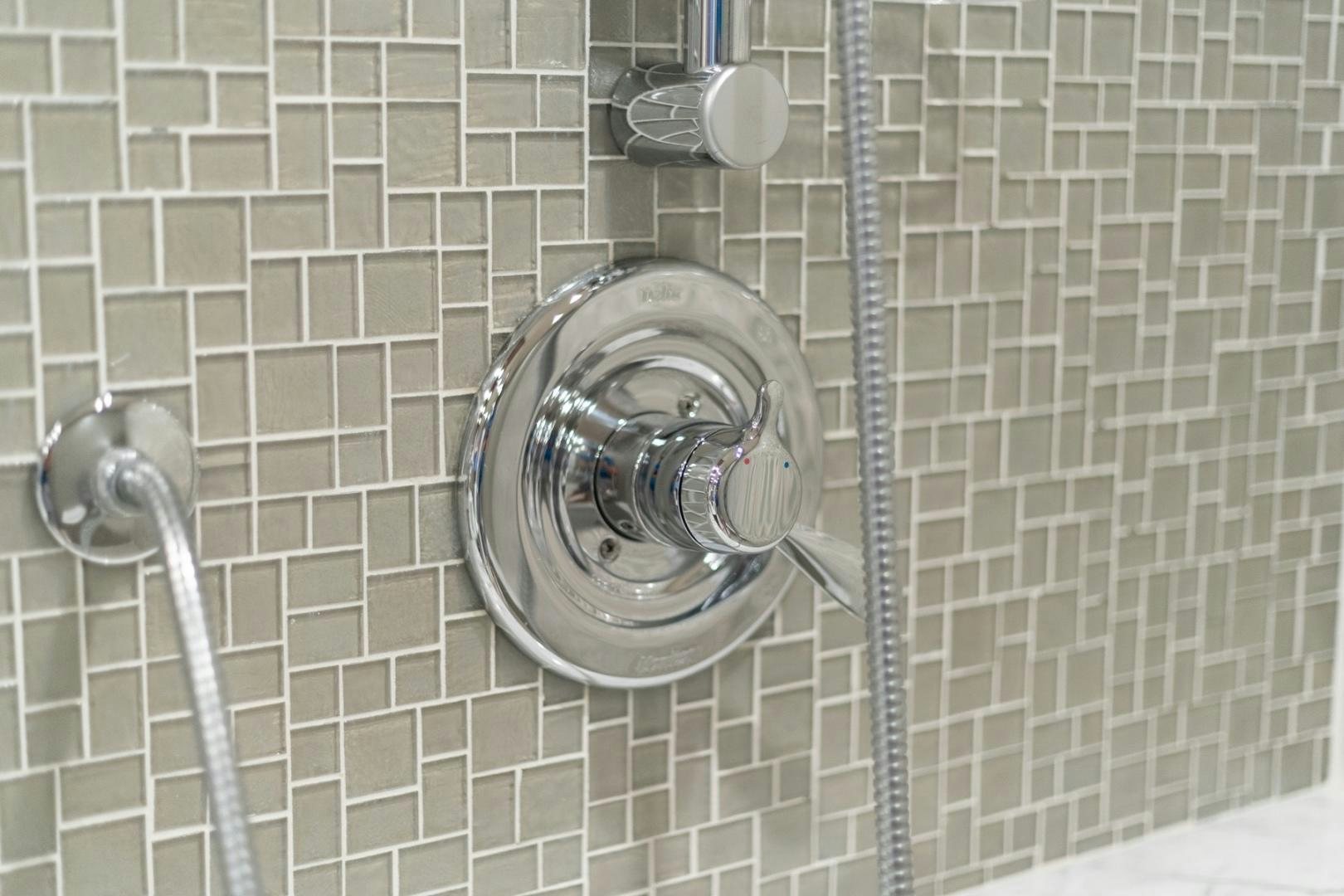 a shower with a metal faucet aboard SUMMERWIND Yacht for Sale