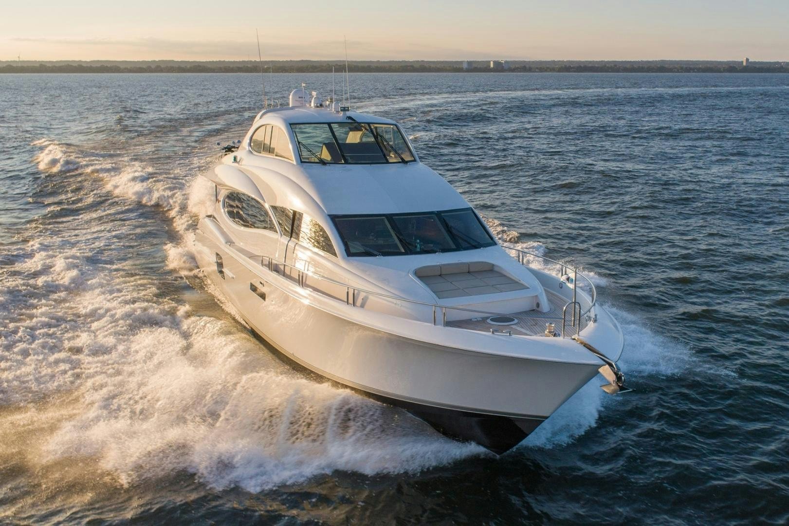 a white boat splashing in water aboard SUMMERWIND Yacht for Sale