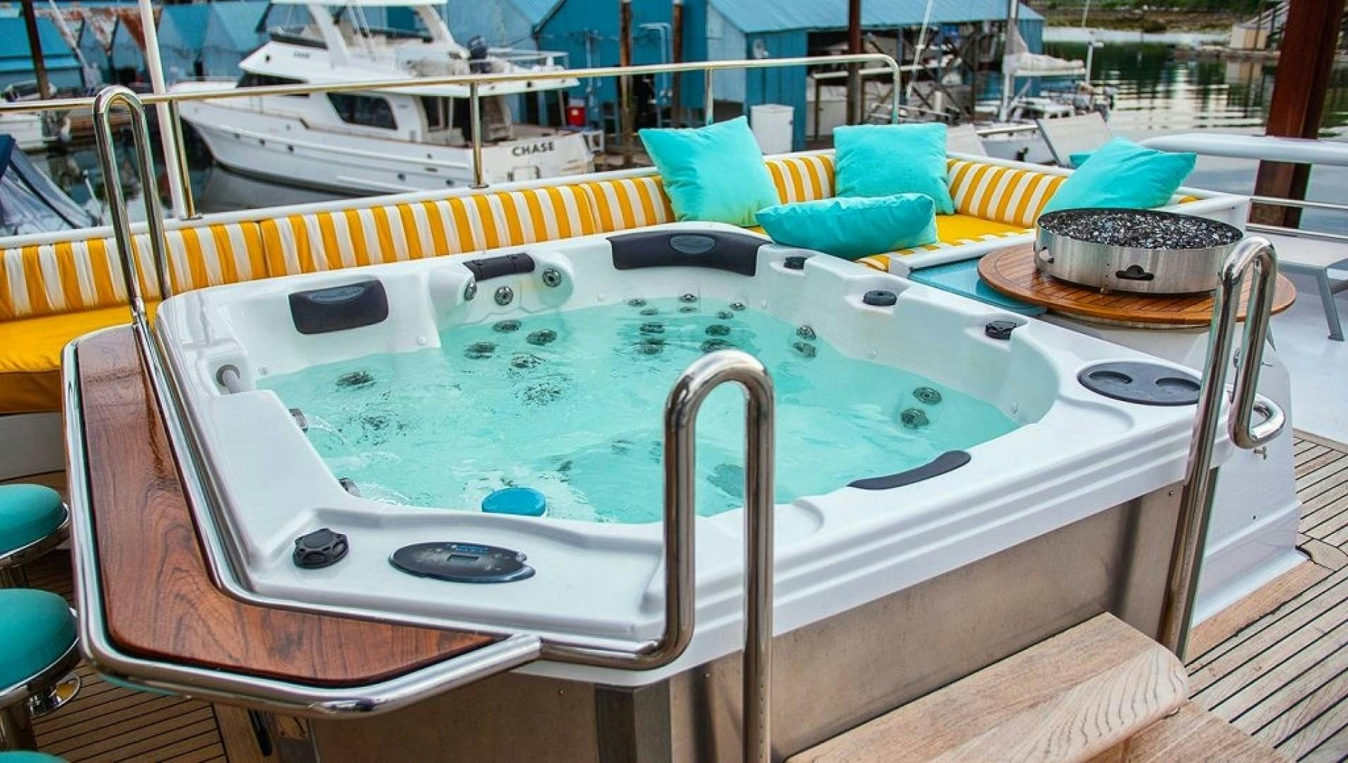 a boat on the water aboard SOVEREIGN LADY Yacht for Sale