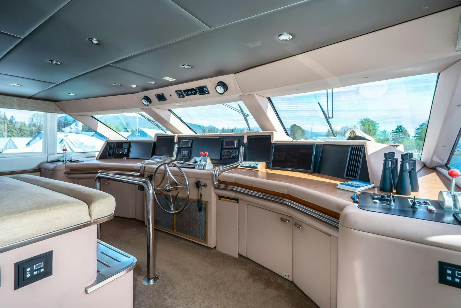 inside of a car aboard SOVEREIGN LADY Yacht for Sale