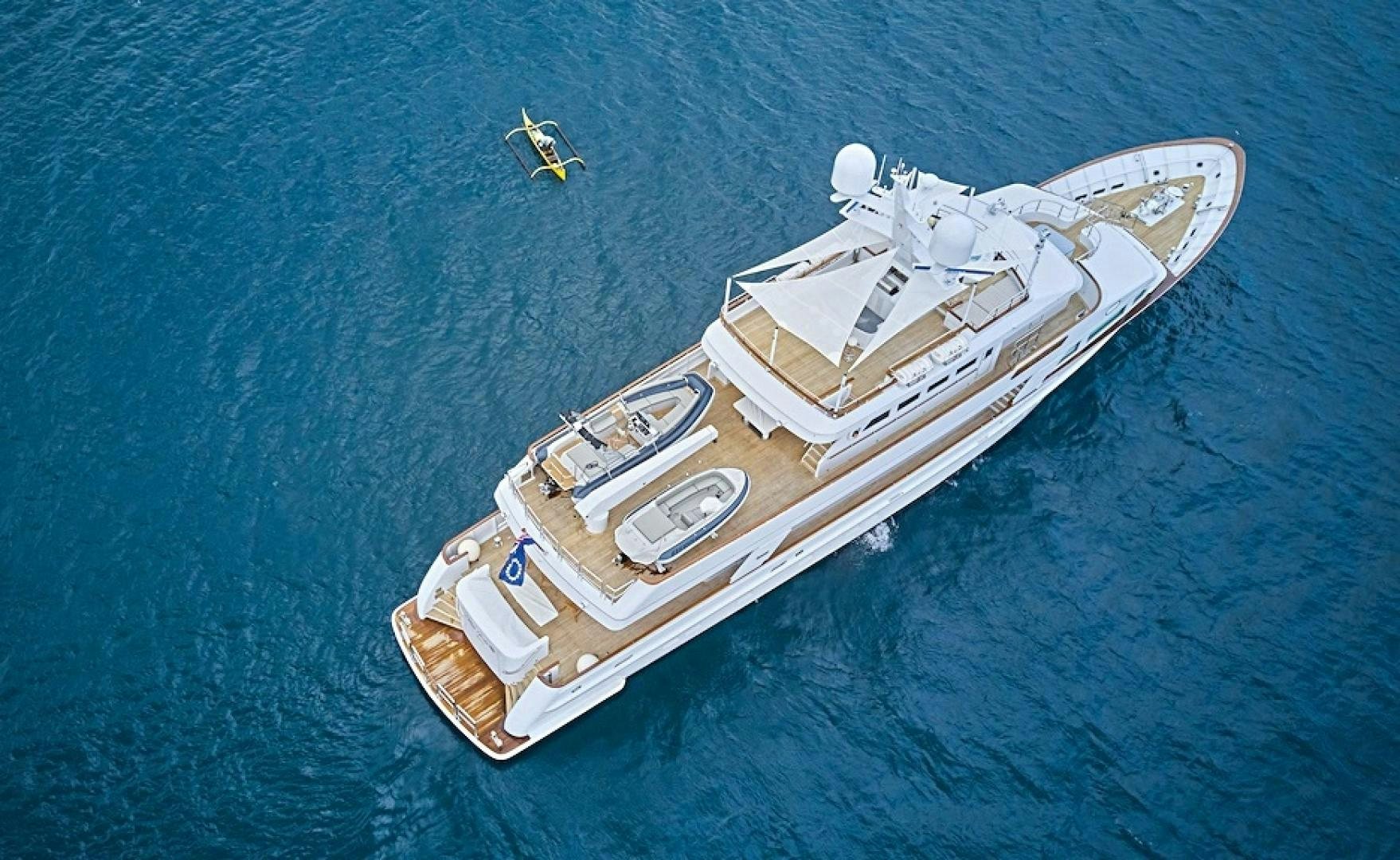 a space ship in the water aboard ALAIA Yacht for Sale