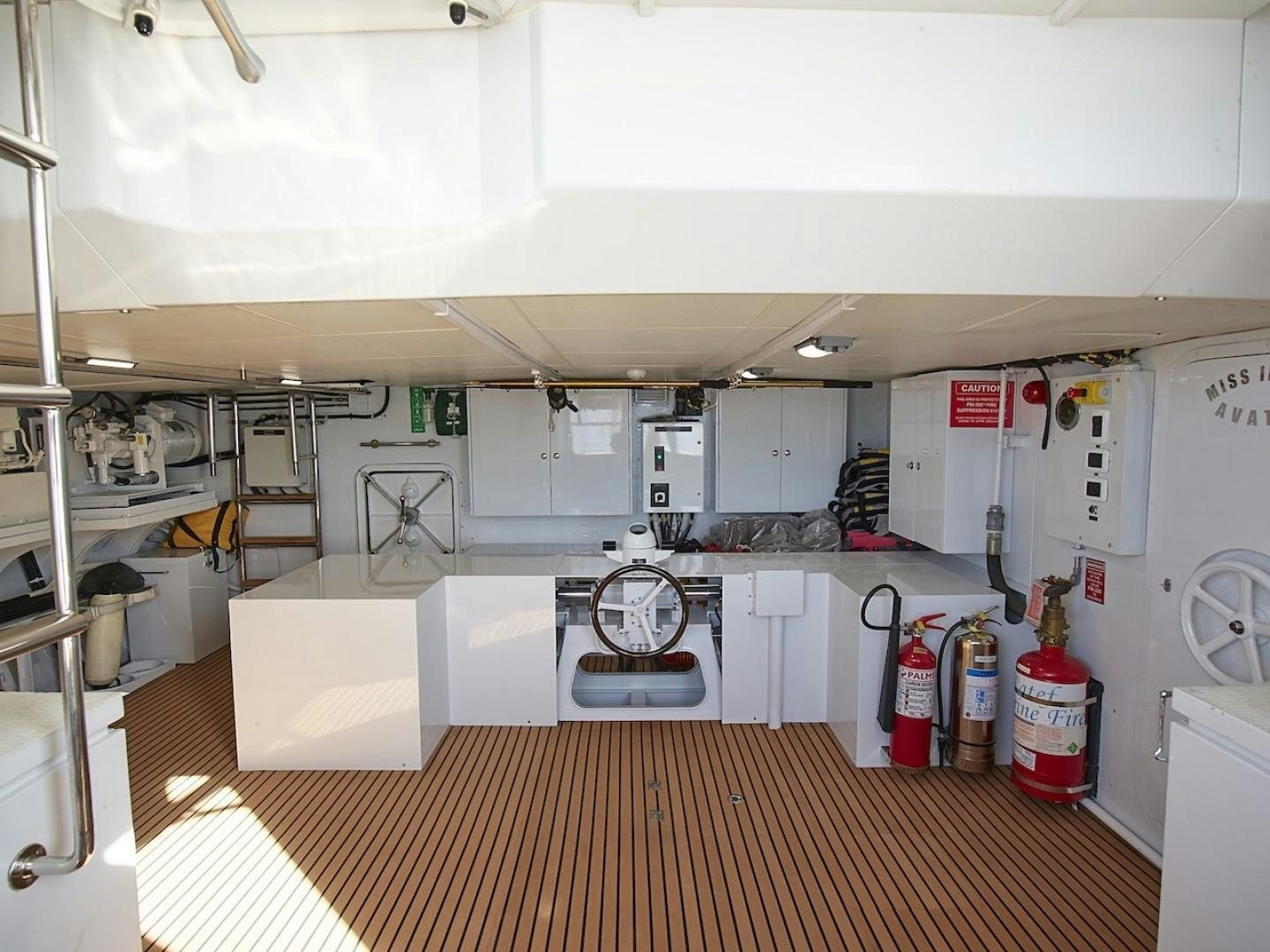 a large industrial machine aboard ALAIA Yacht for Sale