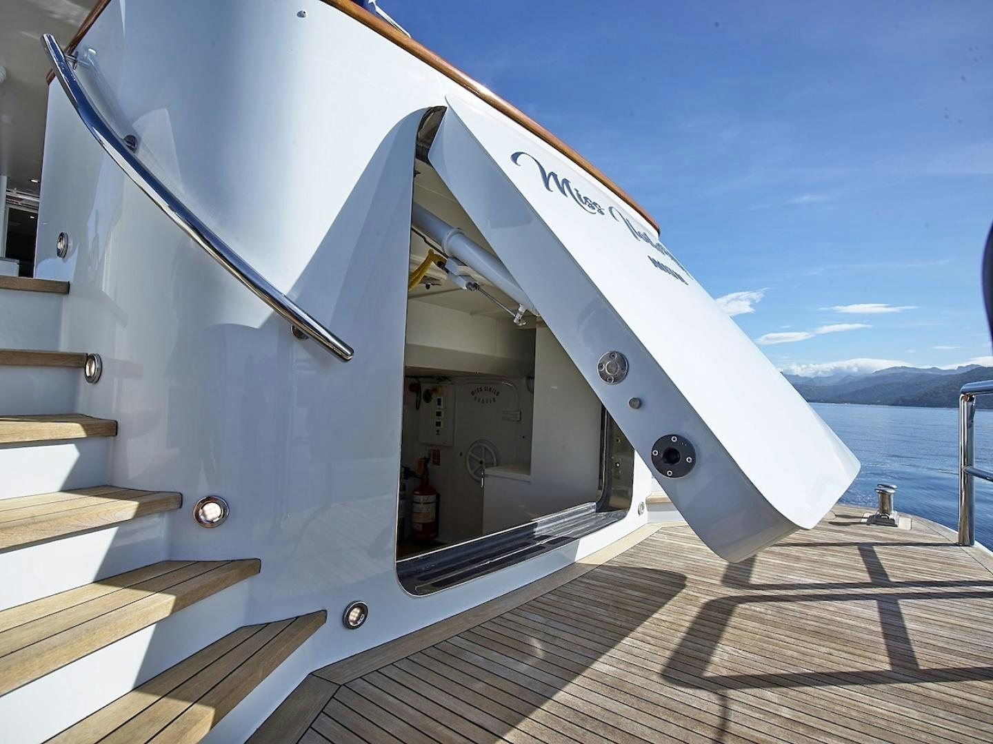 a boat on a deck aboard ALAIA Yacht for Sale