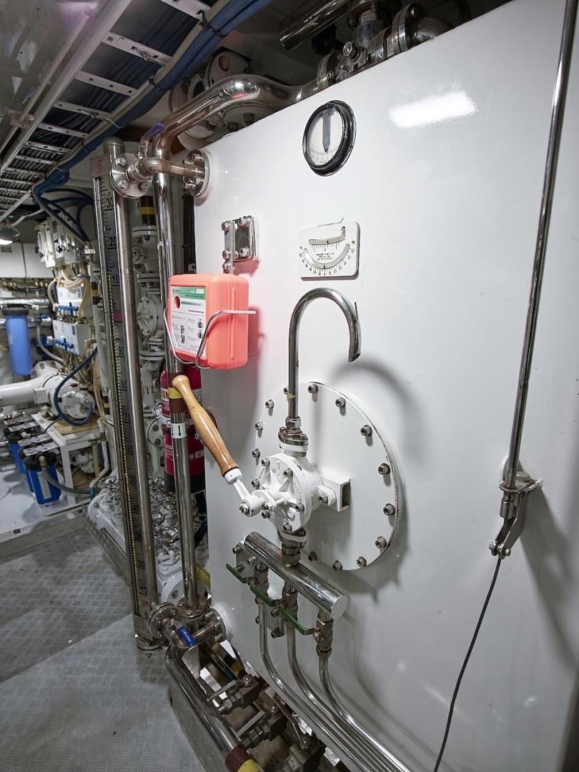 a machine with a large metal pipe aboard ALAIA Yacht for Sale