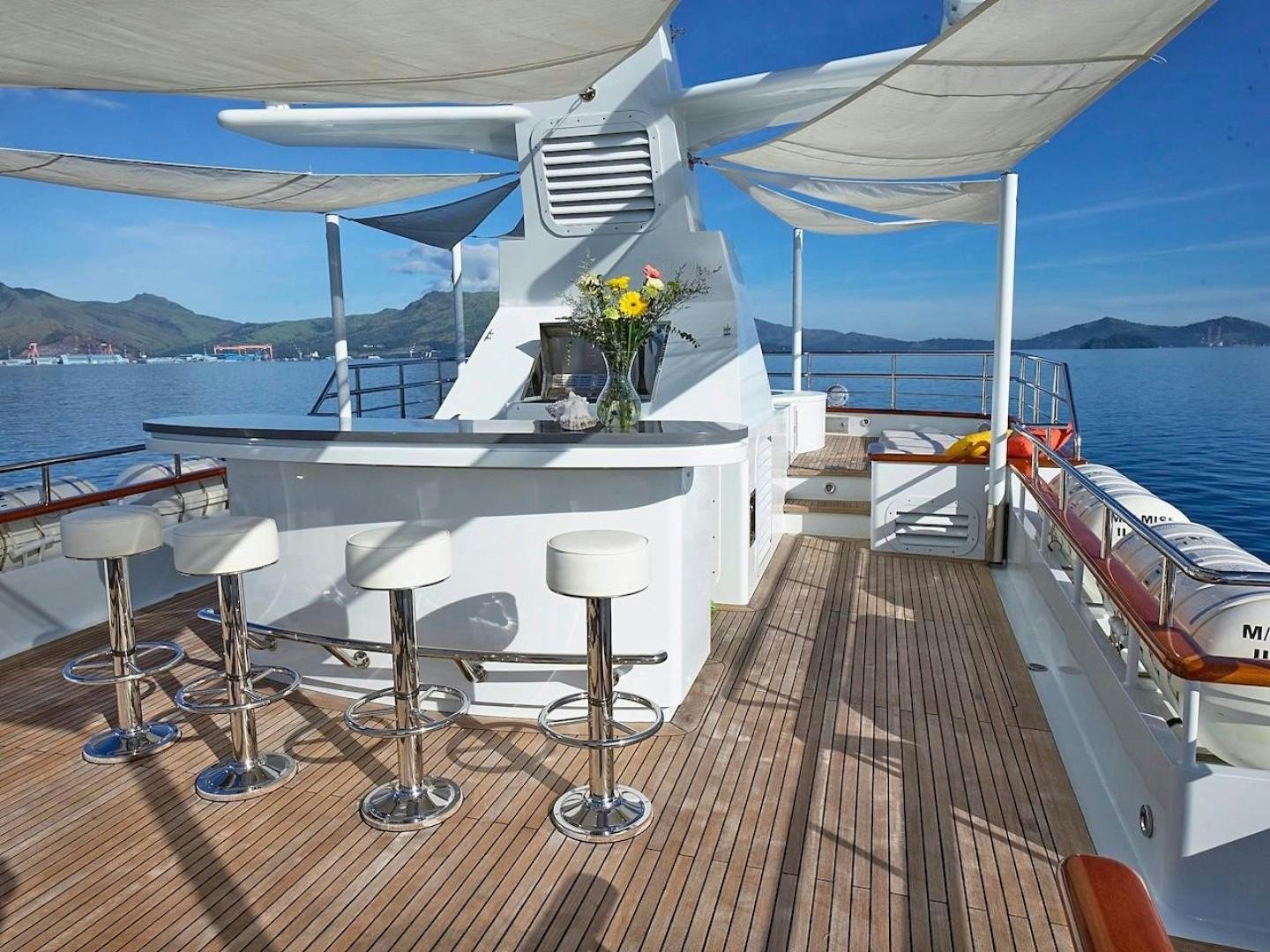 a boat on the water aboard ALAIA Yacht for Sale