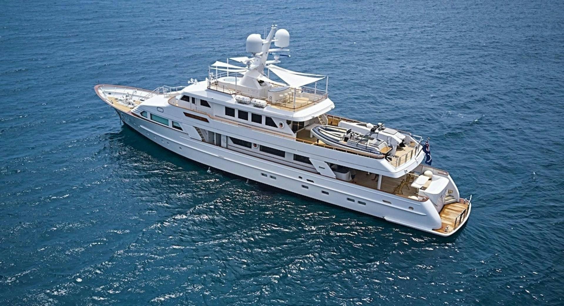 a boat on the water aboard ALAIA Yacht for Sale