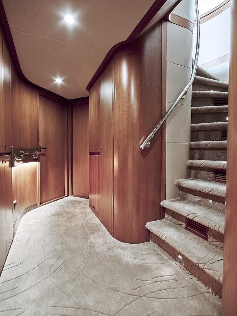 a staircase in a room aboard ALAIA Yacht for Sale