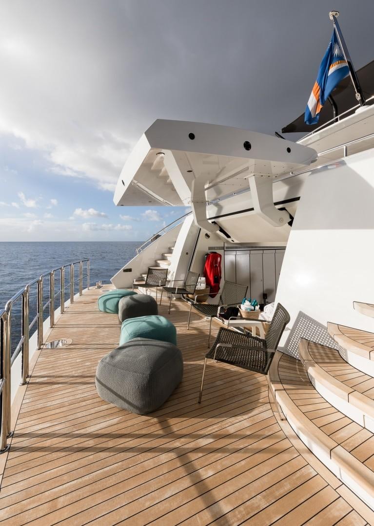 a boat on a deck aboard LAURENTIA Yacht for Sale