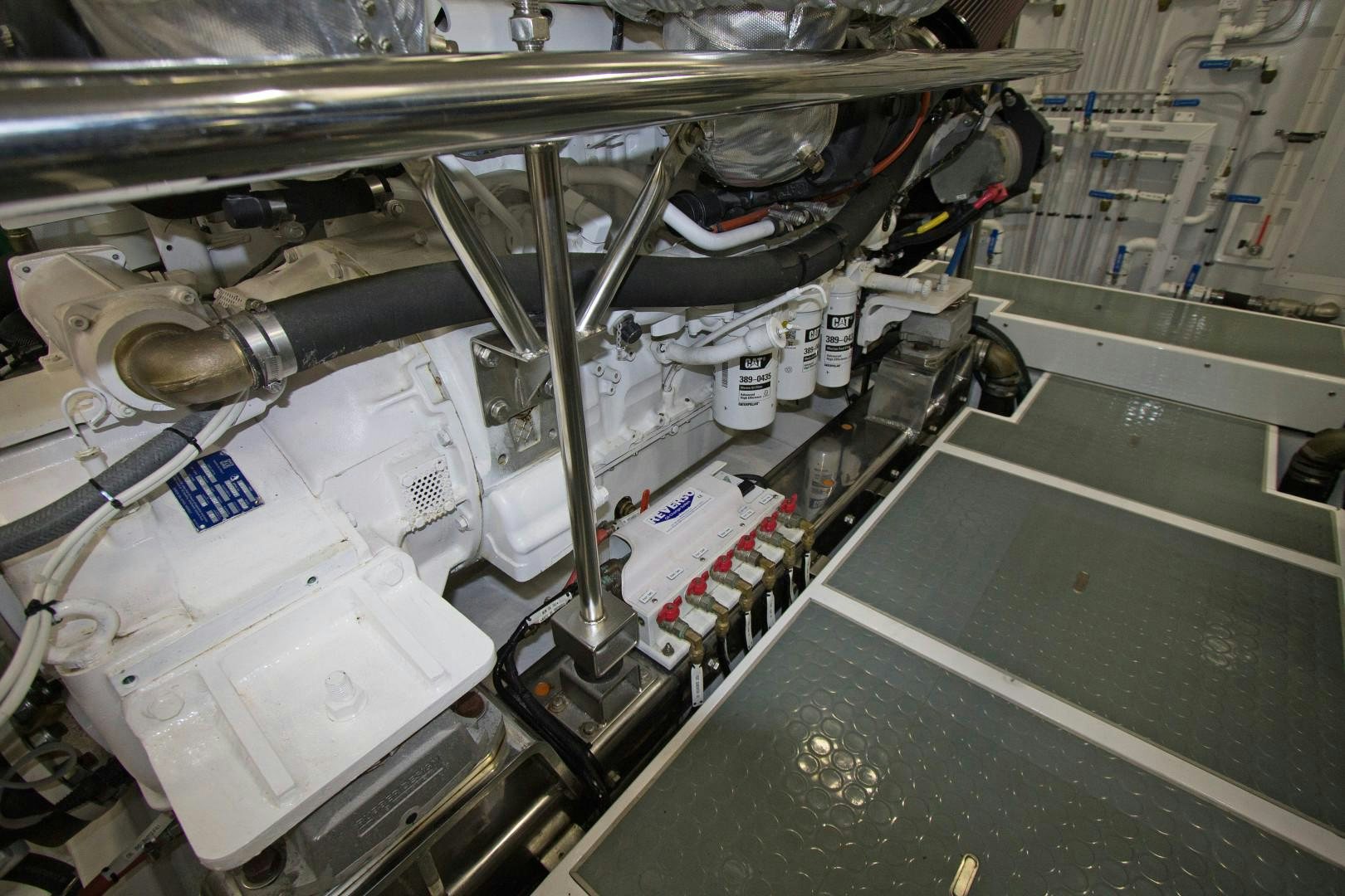 a machine with a large metal cylinder aboard LET IT BEE Yacht for Sale