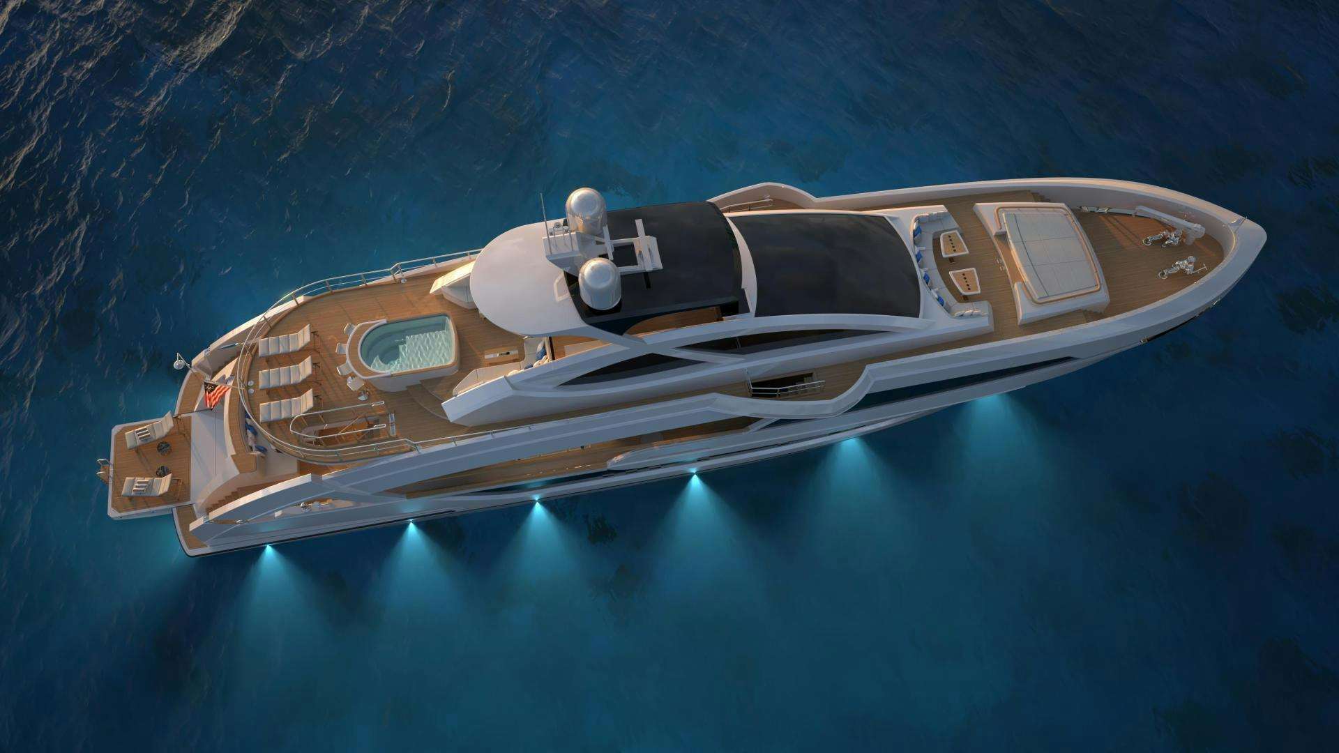 a space ship in the water aboard LEGACY SUPERYACHT Yacht for Sale