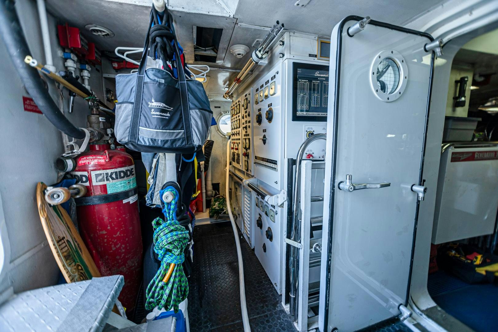 a room with a lot of equipment aboard XOXO Yacht for Sale