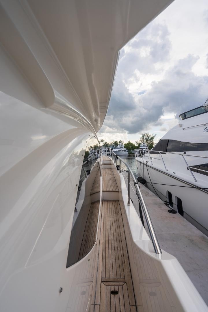 a deck with a boat on it aboard SYLVIA VI Yacht for Sale