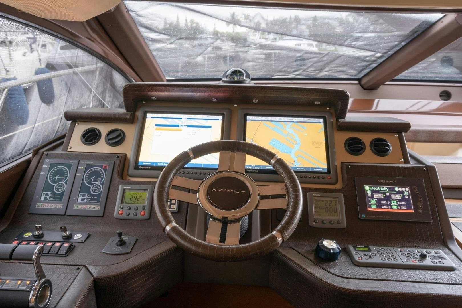 inside of a cockpit aboard SYLVIA VI Yacht for Sale