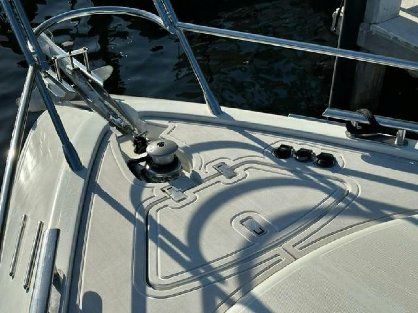 a close-up of a bicycle wheel aboard DV8 Yacht for Sale