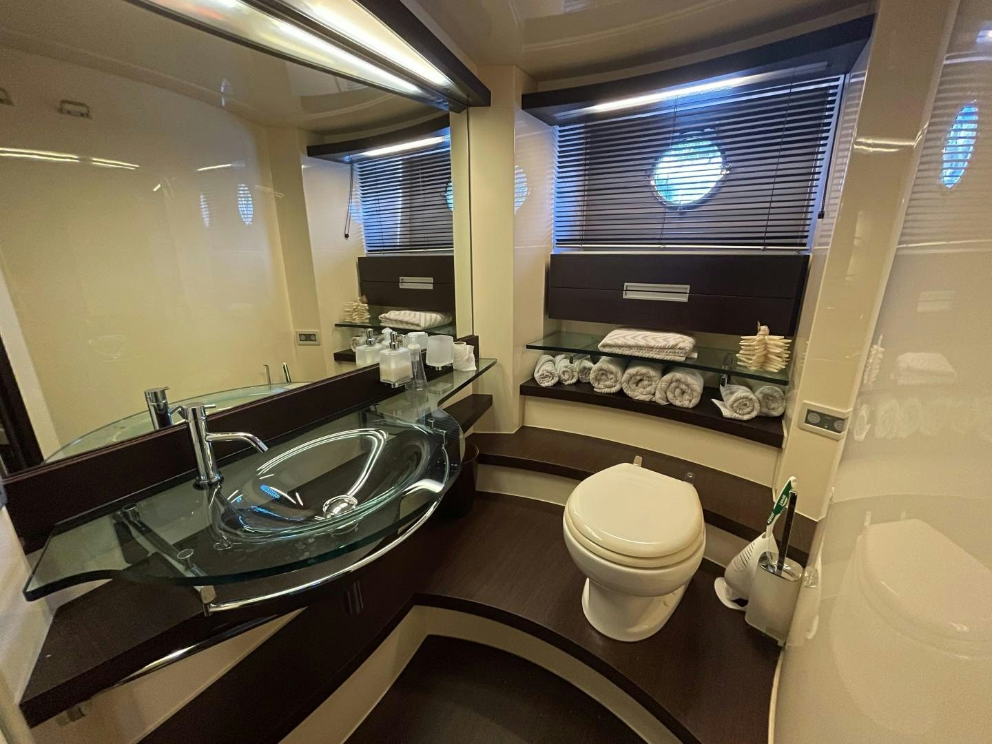 a bathroom with a large tub aboard DV8 Yacht for Sale
