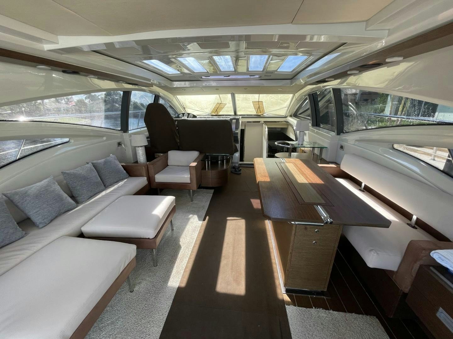 inside of a car aboard DV8 Yacht for Sale