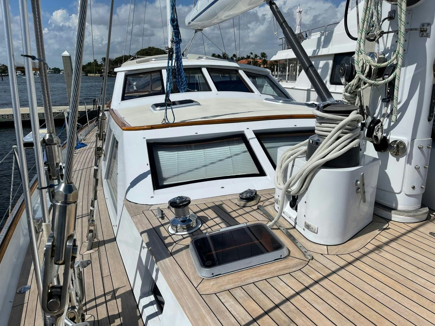 a boat on a deck aboard SUNDAY MORNING Yacht for Sale
